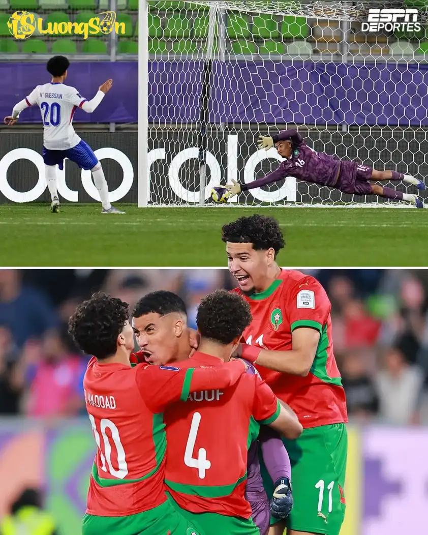 Người hùng của Ma Rốc và khoảnh khắc để đời. (Ảnh: ESPNDeportes) Người hùng của Ma Rốc và khoảnh khắc để đời.