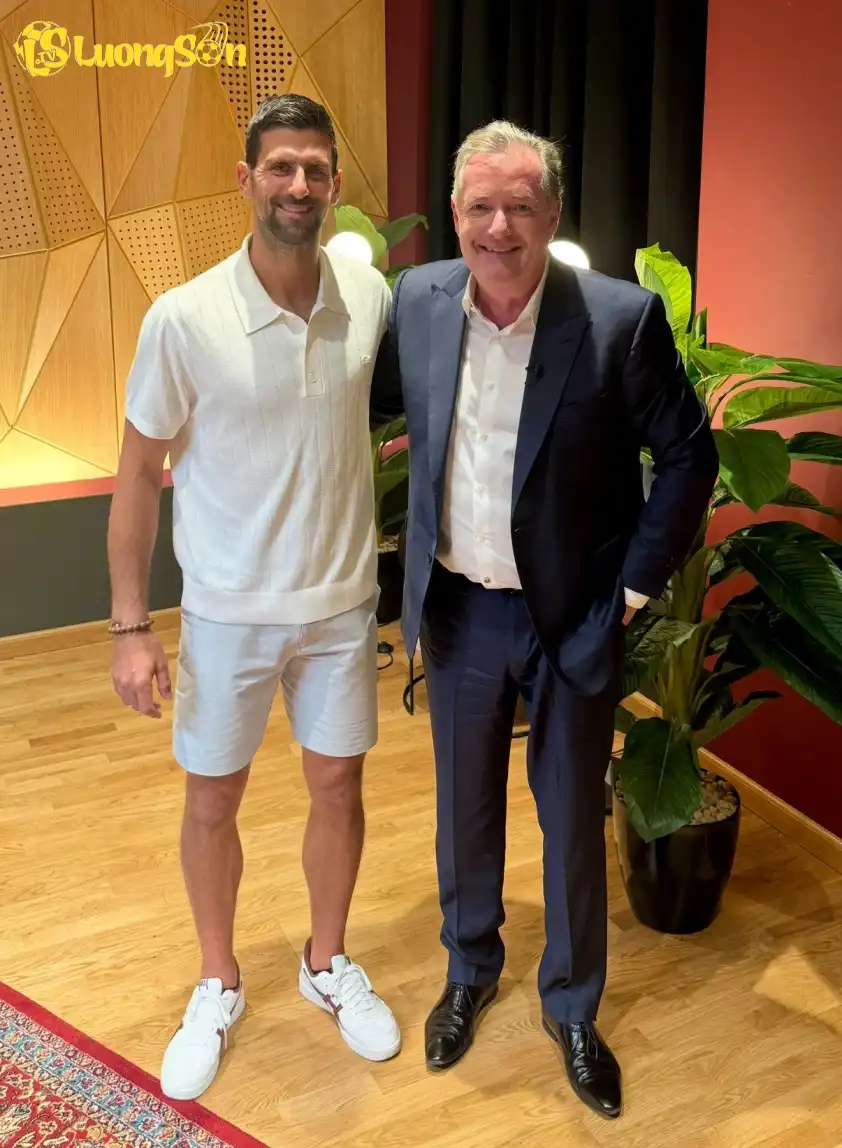 Novak Djokovic và Piers Morgan. Ảnh: Piers Morgan